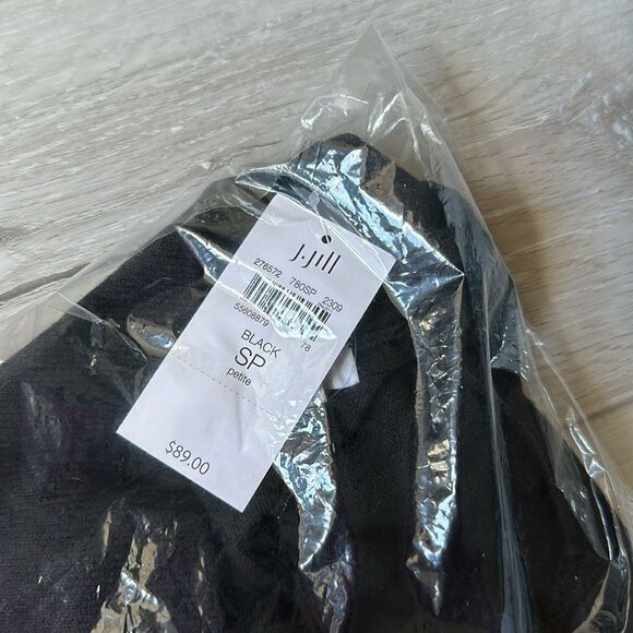 J.Jill Seamed Wrap Sweater Black SP NWT in packaging - Picture 6 of 7